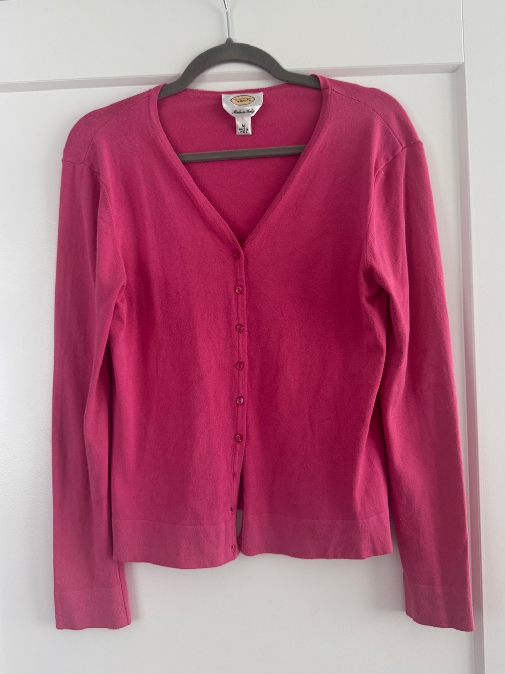 Talbots Made in Italy Hot Pink Cardigan